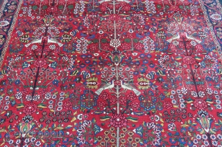 Bahtiar Feridan all ower design wonderful colors and excellent condition all original all most square size 4,00x3,50 cm Circa 1880-1890             