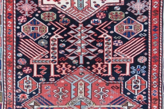 Antique Caucassian Akhistafa Rug wonderful colors and very nice condition all original size 3,25x1,35 cm ( 128'' x 53'' inches ) Circa 1880-1890          