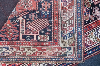 Antique Caucassian Akhistafa Rug wonderful colors and very nice condition all original size 3,25x1,35 cm ( 128'' x 53'' inches ) Circa 1880-1890          