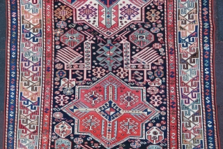 Antique Caucassian Akhistafa Rug wonderful colors and very nice condition all original size 3,25x1,35 cm ( 128'' x 53'' inches ) Circa 1880-1890          