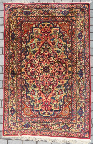 Antique Kirman Raver rug wonderful colors and very nice condition all original size 1,90x1,25 cm full pile Circa 1900-1910              