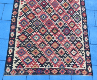 Caucassian Kuba shirvan kilim amazing colors , even camel hair and excellent condition all original size 3,95x1,63 cm Circa 1890-1900             