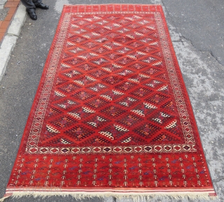Antique Turkoman tyrnak Gul wonderful colors and very good condition nice pile all original size: 3,25x1,92 cm  Circa 1890 or 1900           