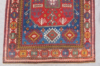 Caucasian Chayly Kasak wonderful colours and very good condition all orginal size: 3,30 x 1,27 cm Circa 1880               