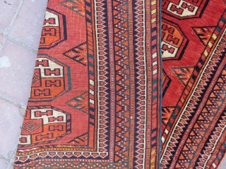 Turkoman small arabache rug wonderful colors and very good condition all original size 1,17x93 cm Circa 1900-1910                