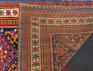 Genche Kasak rug wonderful colors and very good condition all original size 3,72x1,06 cm and Circa 1870-1880                