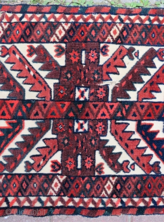 Turkoman tent band fragman very nice colors size 1,10 x 41 cm Circa 1900                   