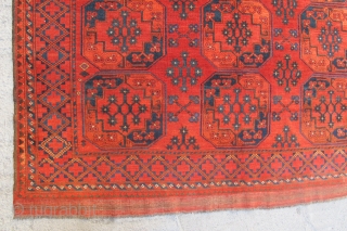 Antique Ersari rug wonderful colours and exellent condition all orginal and two head  very nice kilim  size 2,66x2,20 cm  and Circa 1880        