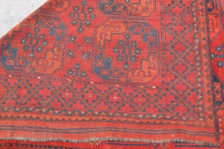 Antique Ersari rug wonderful colours and exellent condition all orginal and two head  very nice kilim  size 2,66x2,20 cm  and Circa 1880        