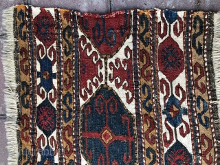 Caucassian Borchalo Kasak sumak panel amazing colors and excellent condition all original size 54x39 cm Circa 1870-1880                