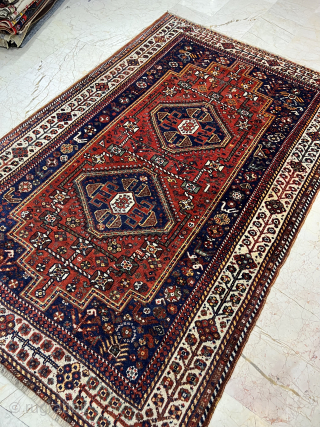 Old Decorative Persian Shiraz Rug nice colors and in good condition all original if you need any more information please contact sahcarpets@gmail.com 
Thank you         