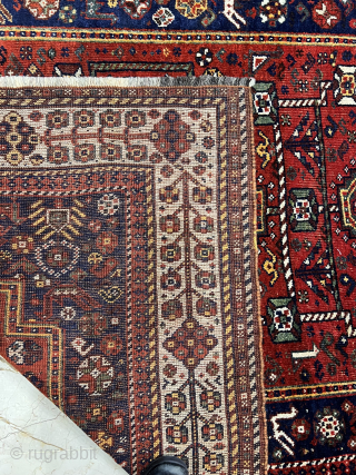 Old Decorative Persian Shiraz Rug nice colors and in good condition all original if you need any more information please contact sahcarpets@gmail.com 
Thank you         