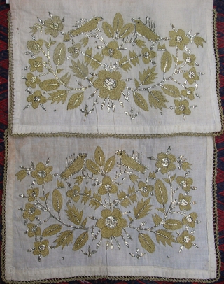 Ottomantextile Towel (Peshker) wonderful gold and thread all orgial Circa 1900                      