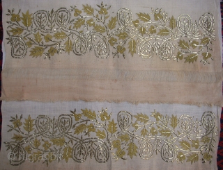 Ottoman Towel ( Peshker Tel kirma) gold and thread work wondrful Circa 1900                    