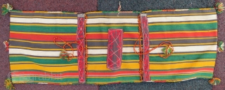 Shahsawen silk saddle bag for kids all original wonderful colors and very good condition Circa 1900                 