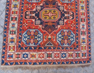 Caucasian Konakent Shirvan excellent condition very nice colors and size 2,05x1,34 cm (81 X 53  inches ) Circa 1900             