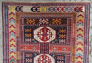 Antique Shirvan rug wonderful colors and very good condition all original it has camel wool and very good pile has size 1,37x1,14 cm Circa 1900        