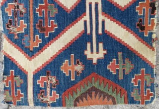 Central Anatolian Konya  Kilim fragment wonderful colors and size 86x54 cm                     