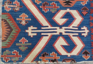 Central Anatolian Konya  Kilim fragment wonderful colors and size 86x54 cm                     