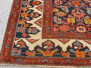 Antique Malayer Runner wonderful colours and repaired condition all orginal Circa 1900                     