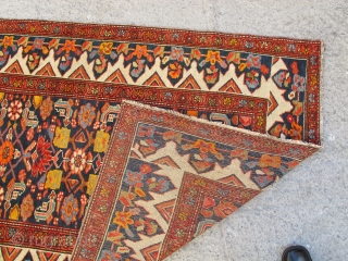 Antique Malayer Runner wonderful colours and repaired condition all orginal Circa 1900                     