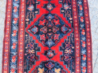 Antique Karabagh rug has original Armenian date, excellent condition, full pile.
Made at 10th month of 1908. The maker woman made for "Peter" writes under the horse at right side. There is a  ...