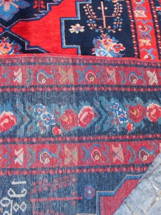 Antique Karabagh rug has original Armenian date, excellent condition, full pile.
Made at 10th month of 1908. The maker woman made for "Peter" writes under the horse at right side. There is a  ...