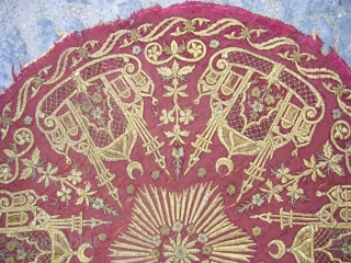 Antique Ottoman gold and thread for table cover  Late 19 C.                     