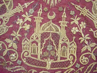 Antique Ottoman gold and thread for table cover  Late 19 C.                     