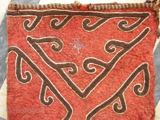 Central Asian Wonderful felt Okbash inside some silk and with horse hair tassels  Circa 1900                 