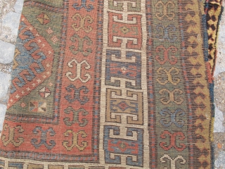 Antique Caucasian Karachohp rug Fantastic Colors it has elittle need repair all orginal no tuch hand (Virgen)
size:2,38x1,30 cm Circa 1870 or 1880           