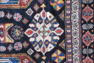 Antique Shiraz Khamseh rug wonderful colors and excellent condition all original Circa 1910                    