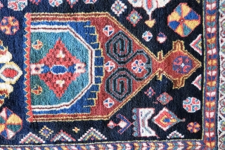Antique Shiraz Khamseh rug wonderful colors and excellent condition all original Circa 1910                    