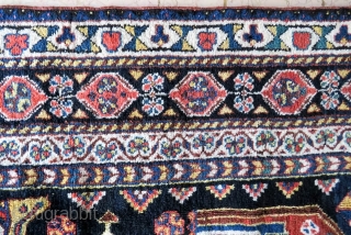 Antique Shiraz Khamseh rug wonderful colors and excellent condition all original Circa 1910                    