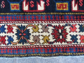 Caucassian Kuba Shirvan rug with date and some arabic letter all original and very nice condition Circa 1905               