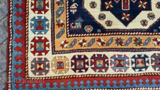 Antique Shahsawen rug Wonderful colors and very good condition all orginal Circa 1870                    