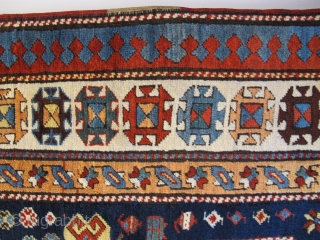 Antique Shahsawen rug Wonderful colors and very good condition all orginal Circa 1870                    