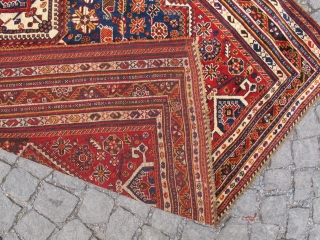 Antique Shiraz Hamse wondeful colours circa 1900 size: 1,99 X 1,46 cm                     