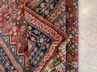 Old Shiraz Rug 4’10”x7’9” feet ( 1,48x2,36 cm ) nice colors and nice conditions all original AVAILABLE if need any more information please contact mail sahcarpets@gmail.com or DM messenger or WhatsApp +905358635050  ...