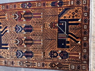 Old Decorative firdewse Baluch rug 3’9”x6’9” feet ( 1,13x2,03 cm ) nice apricot color and like painting art all original AVAILABLE if you want to contact please E-mail: sahcarpets@gmail.com or WhatsApp: +905358635050  ...