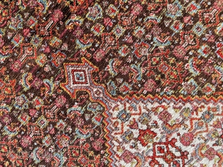 Old senneh rug Side is silk and very good colors and very nice condition all original İf you need any more information please contact sahcarpets@gmail.com or for Whatsapp +905358635050 
Thank you very  ...