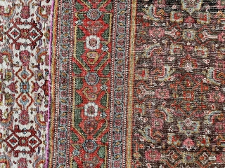 Old senneh rug Side is silk and very good colors and very nice condition all original İf you need any more information please contact sahcarpets@gmail.com or for Whatsapp +905358635050 
Thank you very  ...