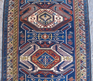 Caucasian Lenkoran rug wonderful colors and very good condition all orginal Circa 1900                    