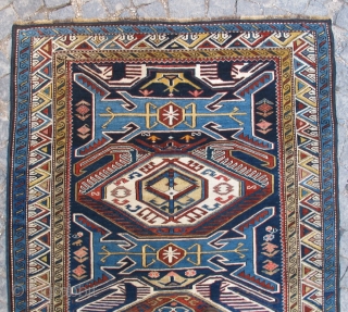 Caucasian Lenkoran rug wonderful colors and very good condition all orginal Circa 1900                    