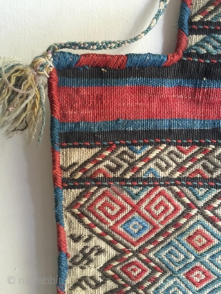 Antique Caucasian salt kilim and jajim techniche bag all orginal and vegetable colors  no tuch hand Circa 1900              