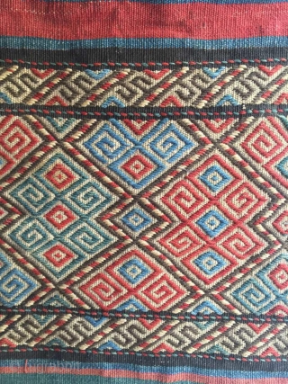 Antique Caucasian salt kilim and jajim techniche bag all orginal and vegetable colors  no tuch hand Circa 1900              