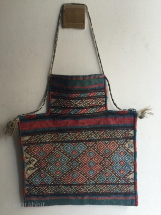 Antique Caucasian salt kilim and jajim techniche bag all orginal and vegetable colors  no tuch hand Circa 1900              