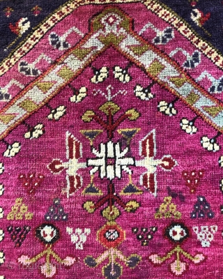 Antique prayer rug wonderful colors and very good condition all original AVAILABLE if need any more information please contact DM - E-mail  sahcarpets@gmail.com  or WhatsApp +905358635050 
Thank you very much  ...