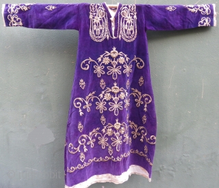 Antique Ottoman silk gold and thread wedding dress wonderful purple sill velvet Circa 1880-1890 (Bursa work )                