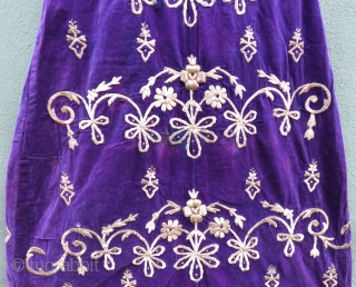 Antique Ottoman silk gold and thread wedding dress wonderful purple sill velvet Circa 1880-1890 (Bursa work )                